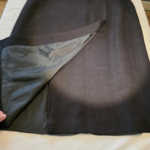 Vintage Maggie McNaughton Elegant Lined Black Pencil Midi Skirt 16 EUC - Picture 7 of 12